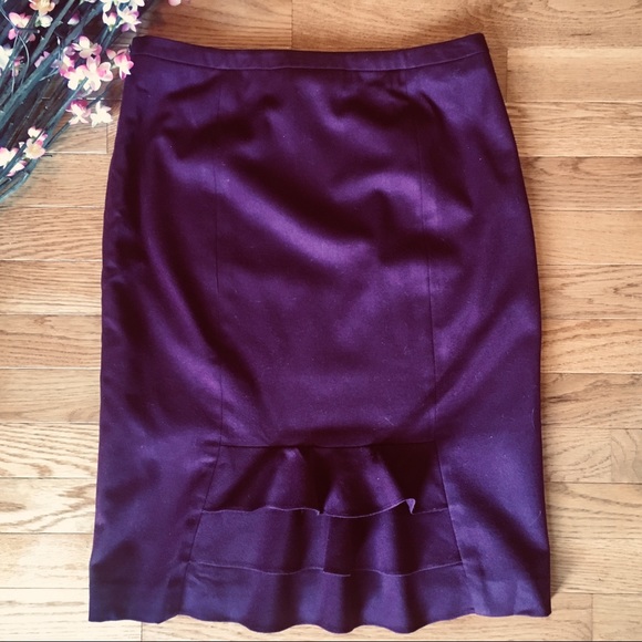 Talbots Wool Ruffle Back Pencil Skirt - Picture 3 of 5